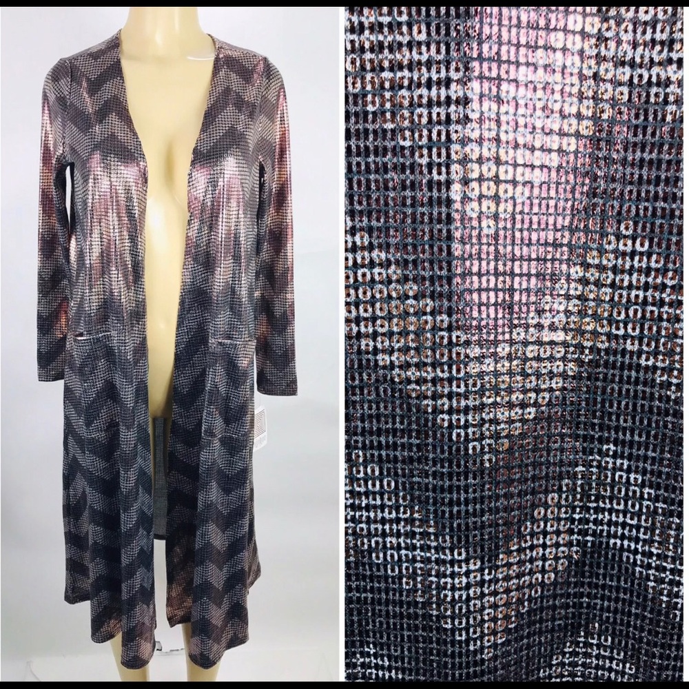 Lularoe Sarah Cardigan Duster Sz S Metallic